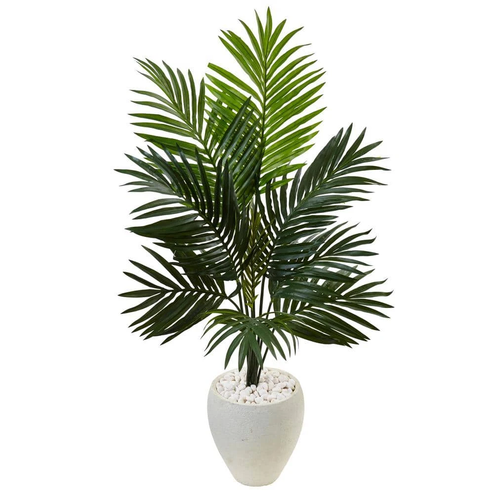 Indoor Kentia Palm Artificial Tree In White Oval Planter 3 Indoor Kentia Palm Artificial Tree In White Oval Planter