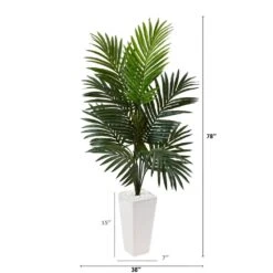 Indoor Kentia Palm Artificial Tree In White Tower Planter 11 Indoor Kentia Palm Artificial Tree In White Tower Planter -Artificial nearly natural artificial trees 5996 1f 1000