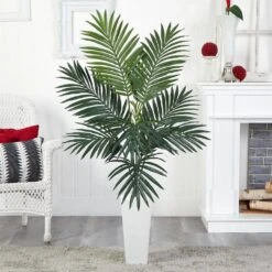 Indoor Kentia Palm Artificial Tree In White Tower Planter 12 Indoor Kentia Palm Artificial Tree In White Tower Planter -Artificial nearly natural artificial trees 5996 44 1000