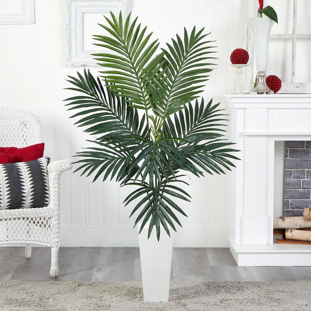 Indoor Kentia Palm Artificial Tree In White Tower Planter 7 Indoor Kentia Palm Artificial Tree In White Tower Planter - Image 5