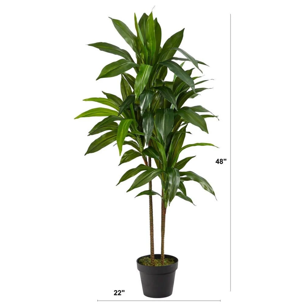 Real Touch 48 In. Artificial H Green Dracaena Silk Plant 10 Real Touch 48 In. Artificial H Green Dracaena Silk Plant - Image 8
