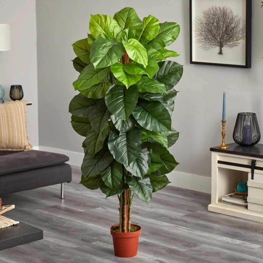 Real Touch 63 In. Artificial H Green Large Leaf Philodendron Silk Plant 7 Real Touch 63 In. Artificial H Green Large Leaf Philodendron Silk Plant - Image 5