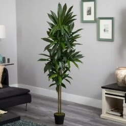 Real Touch 6 Ft. Artificial Dracaena Silk Plant -Artificial nearly natural artificial trees 6596 31 1000