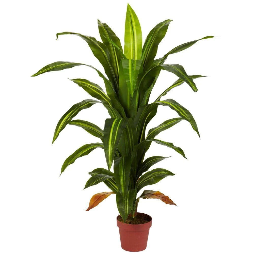 Real Touch 4 Ft. Artificial Green Dracaena Silk Plant 3 Real Touch 4 Ft. Artificial Green Dracaena Silk Plant