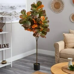 6 Ft. Green Autumn Fiddle Leaf Artificial Tree -Artificial nearly natural artificial trees t2799 31 1000
