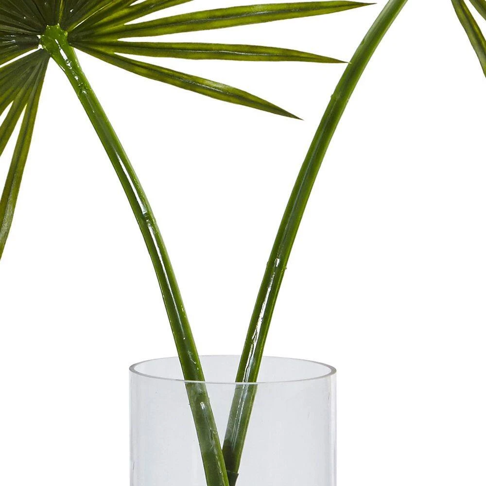 Indoor Fan Palm Artificial Arrangement In Glass Vase 5 Indoor Fan Palm Artificial Arrangement In Glass Vase - Image 3