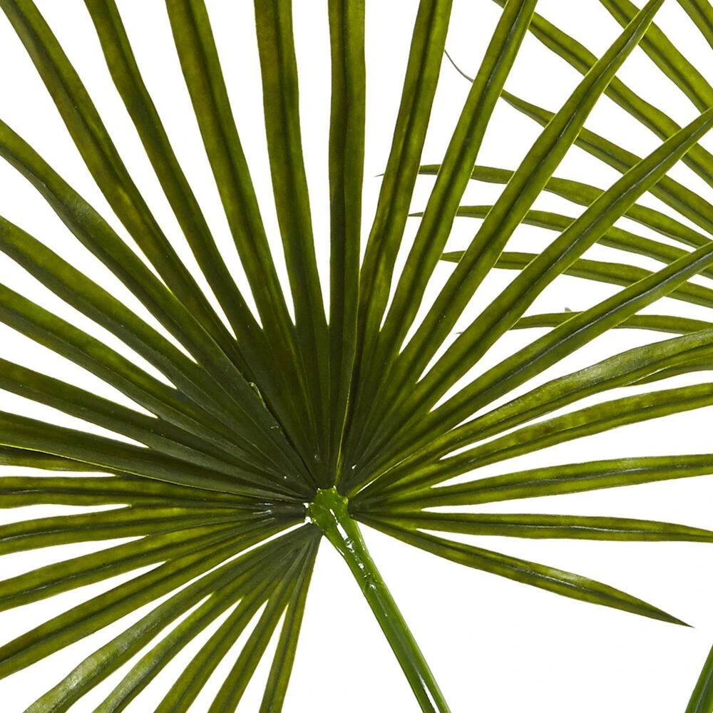 Indoor Fan Palm Artificial Arrangement In Glass Vase 4 Indoor Fan Palm Artificial Arrangement In Glass Vase - Image 2
