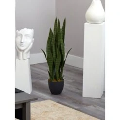 Artificial Sansevieria With Black Planter -Artificial nearly natural artificial tropical plants 4855 31 1000