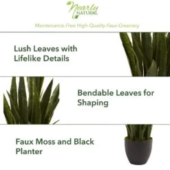 Artificial Sansevieria With Black Planter -Artificial nearly natural artificial tropical plants 4855 c3 1000