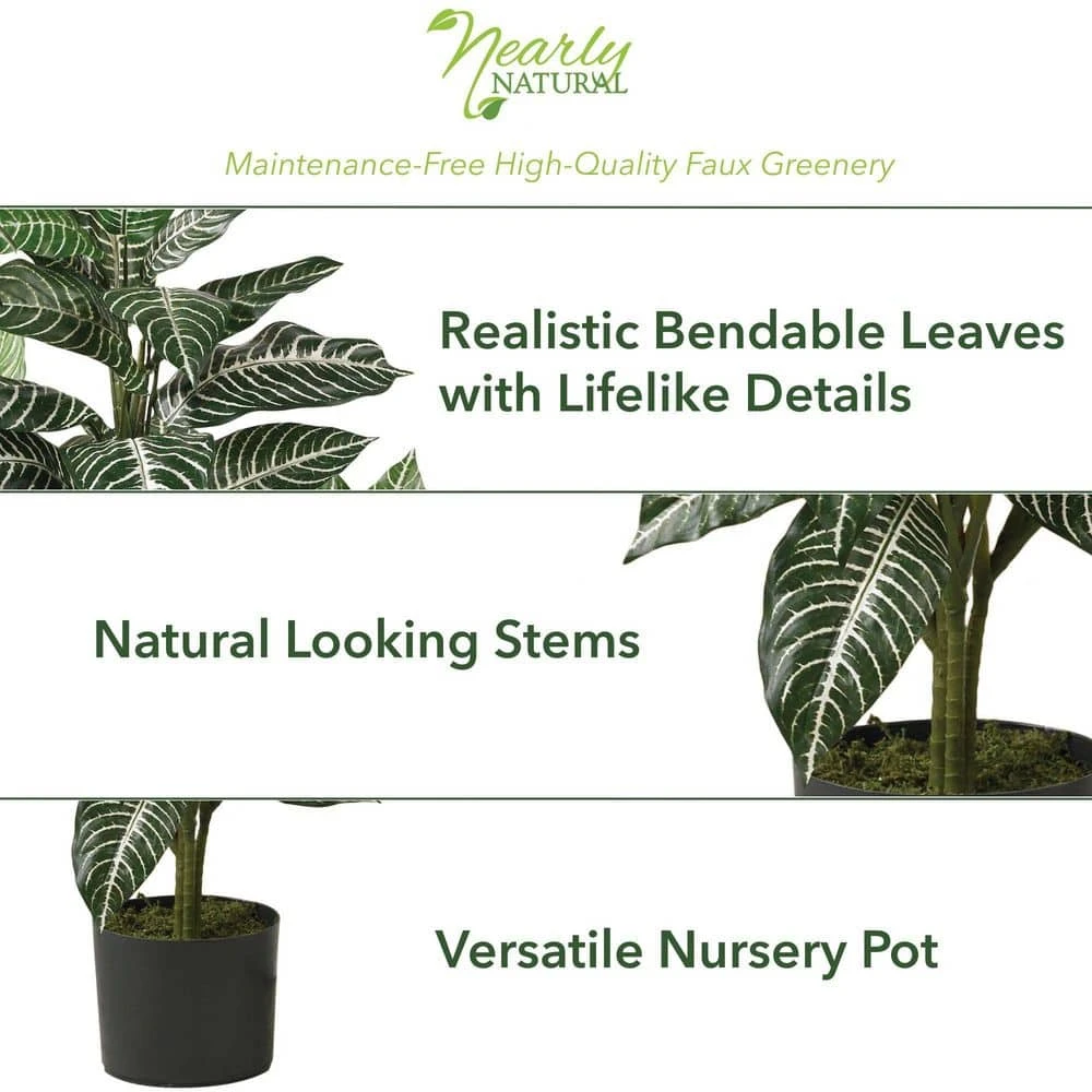 3 Ft. Artificial Zebra Silk Plant 4 3 Ft. Artificial Zebra Silk Plant - Image 2