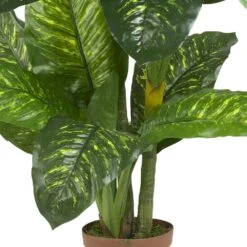 Real Touch 5 Ft. Artificial Green Dieffenbachia Silk Potted Plant 11 Real Touch 5 Ft. Artificial Green Dieffenbachia Silk Potted Plant -Artificial nearly natural artificial tropical plants 6573 1f 1000
