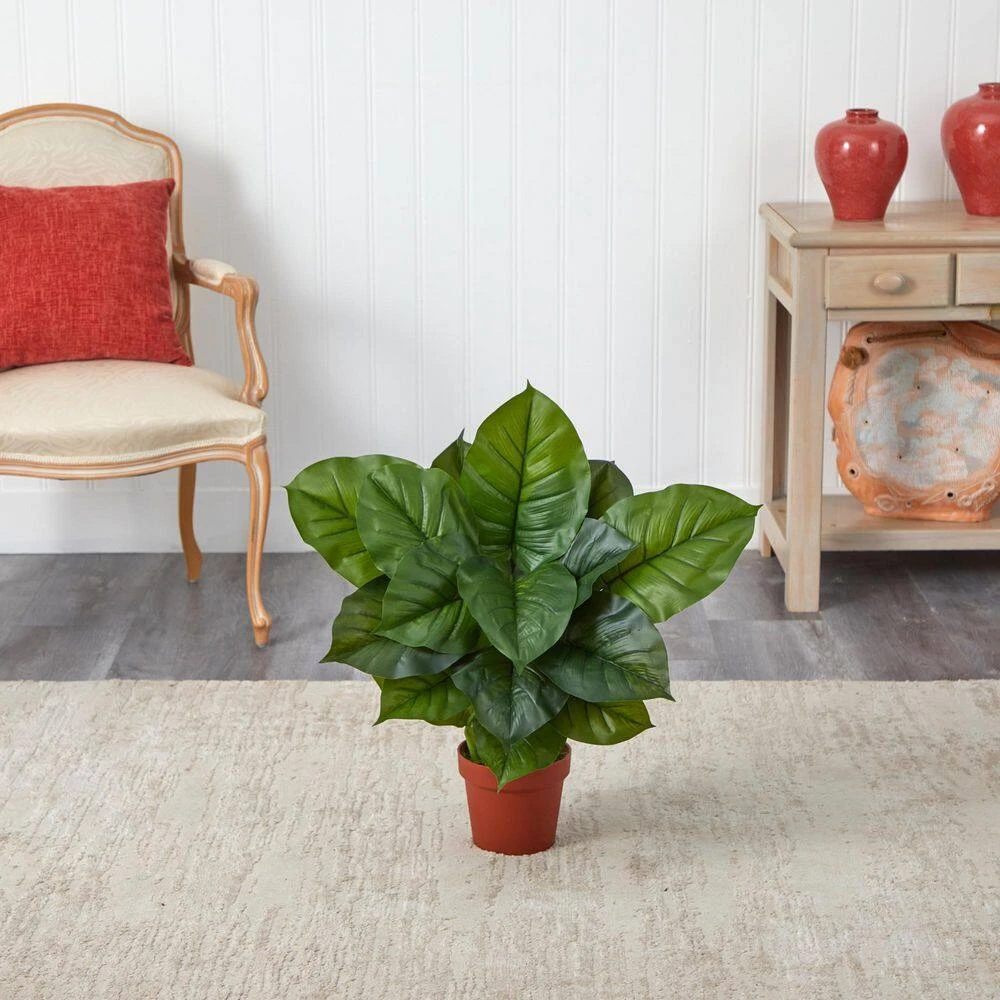 Real Touch 27 In. Artificial H Green Large Leaf Philodendron Silk Plant 4 Real Touch 27 In. Artificial H Green Large Leaf Philodendron Silk Plant - Image 2