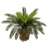 15 In. Artificial H Green Cycas With Hexagon Vase Silk Plant 2 15 In. Artificial H Green Cycas With Hexagon Vase Silk Plant -Artificial nearly natural artificial tropical plants 6657 64 1000