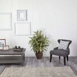 30 In. Artificial H Green Aglonema With Decortaive Vase Silk Plant -Artificial nearly natural artificial tropical plants 6673 31 1000