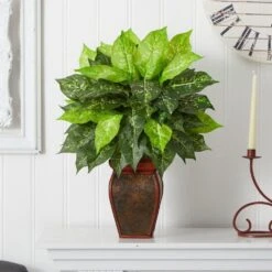 23 In. Artificial H Green Dieffenbachia With Decorative Vase Silk Plant -Artificial nearly natural artificial tropical plants 6676 31 1000