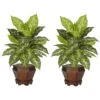 20.5 In. Artificial H Green Dieffenbachia Silk Plant With Wood Vase (Set Of 2) 1 20.5 In. Artificial H Green Dieffenbachia Silk Plant With Wood Vase (Set Of 2) -Artificial nearly natural artificial tropical plants 6712 vr s2 64 1000