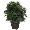 35 In. Artificial H Green Double Bamboo Palm With Decorative Planter Silk Plant 2 35 In. Artificial H Green Double Bamboo Palm With Decorative Planter Silk Plant -Artificial nearly natural artificial tropical plants 6718 64 1000