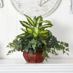Artificial Dieffenbachia And Ivy With Decorative Planter -Artificial nearly natural artificial tropical plants 6732 31 1000