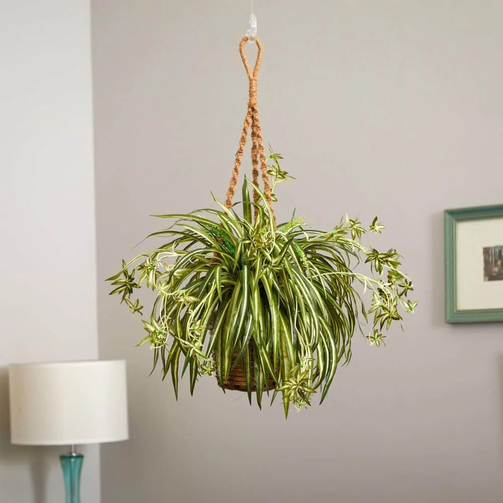 20 In. Artificial Spider Plant Hanging Basket 7 20 In. Artificial Spider Plant Hanging Basket - Image 5