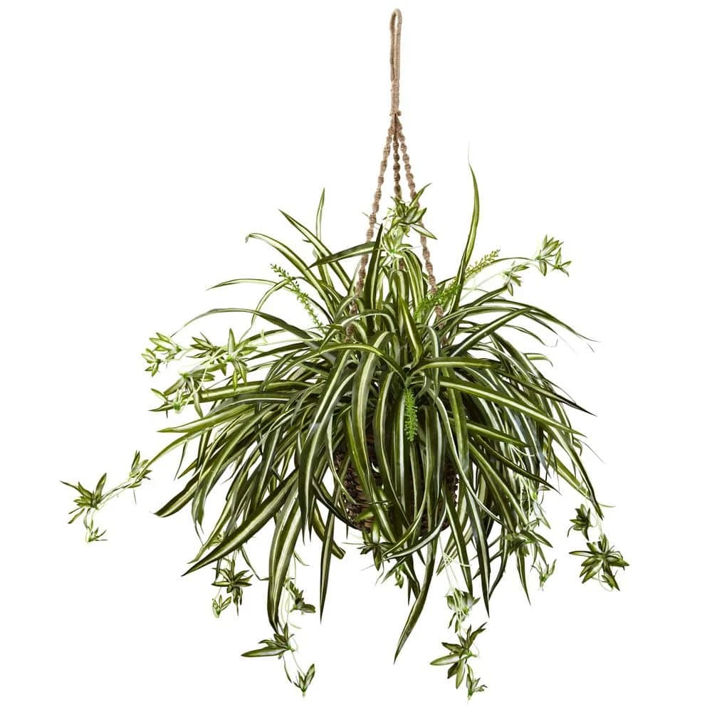 20 In. Artificial Spider Plant Hanging Basket 3 20 In. Artificial Spider Plant Hanging Basket