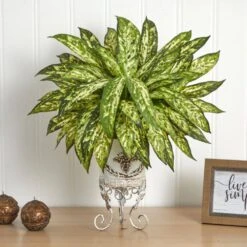 Artificial Aglaonema With Metal Planter -Artificial nearly natural artificial tropical plants 6883 31 1000