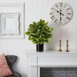 Indoor Artificial Rubber Plant In Glossy Cylinder (Real Touch) 10 Indoor Artificial Rubber Plant In Glossy Cylinder (Real Touch) -Artificial nearly natural artificial tropical plants 6952 1f 1000