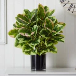 Indoor Artificial Rubber Plant In Glossy Cylinder (Real Touch) 11 Indoor Artificial Rubber Plant In Glossy Cylinder (Real Touch) -Artificial nearly natural artificial tropical plants 6952 31 1000