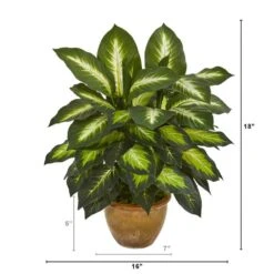 Indoor Dieffenbachia Artificial Plant In Ceramic Planter 12 Indoor Dieffenbachia Artificial Plant In Ceramic Planter -Artificial nearly natural artificial tropical plants 8051 44 1000