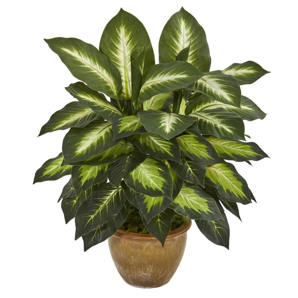 Indoor Dieffenbachia Artificial Plant In Ceramic Planter 3 Indoor Dieffenbachia Artificial Plant In Ceramic Planter