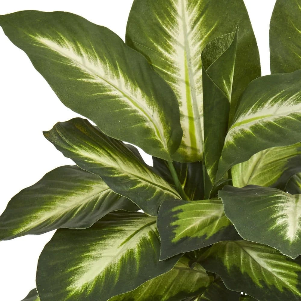 Indoor Dieffenbachia Artificial Plant In Ceramic Planter 4 Indoor Dieffenbachia Artificial Plant In Ceramic Planter - Image 2