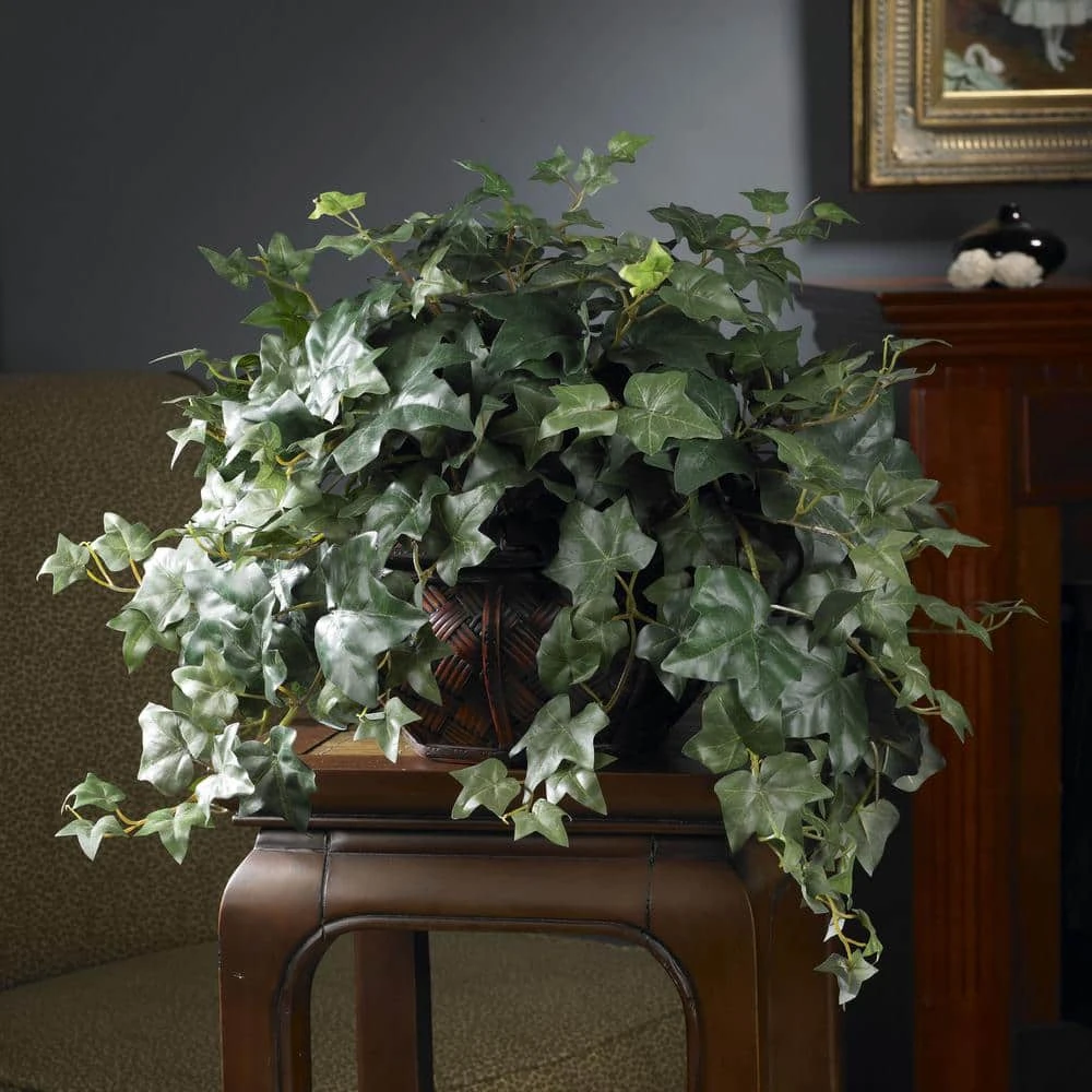 18 In. Artificial H Green Puff Ivy With Vase Silk Plant 4 18 In. Artificial H Green Puff Ivy With Vase Silk Plant - Image 2