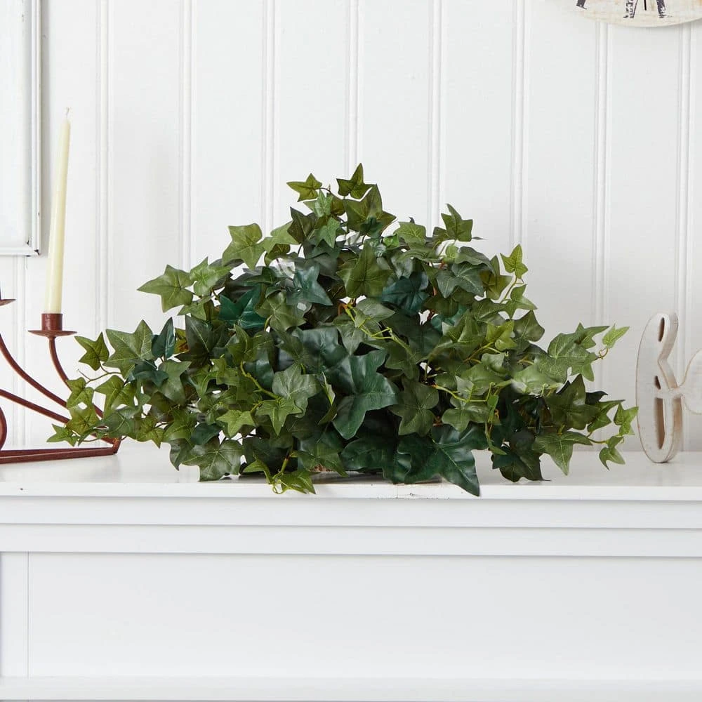 Indoor 12 In. ArtificialH Green Ivy Ledge Plant (Set On Foam) Silk Plant 5 Indoor 12 In. ArtificialH Green Ivy Ledge Plant (Set On Foam) Silk Plant - Image 3