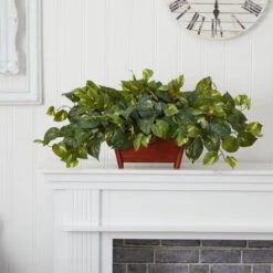 Artificial Pothos With Rectangle Decorative Planter -Artificial nearly natural artificial vines 6793 31 1000