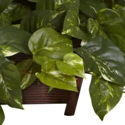 Artificial Pothos With Rectangle Decorative Planter -Artificial nearly natural artificial vines 6793 4f 1000