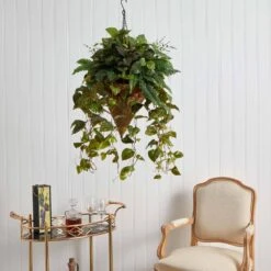 36 In. Artificial Vining Mixed Greens With Cone Hanging Basket 15 36 In. Artificial Vining Mixed Greens With Cone Hanging Basket -Artificial nearly natural artificial vines 6851 31 1000