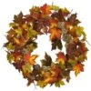24 In. Artificial Maple And Pine Cone Wreath 2 24 In. Artificial Maple And Pine Cone Wreath -Artificial nearly natural decorative wreaths 4150 64 1000