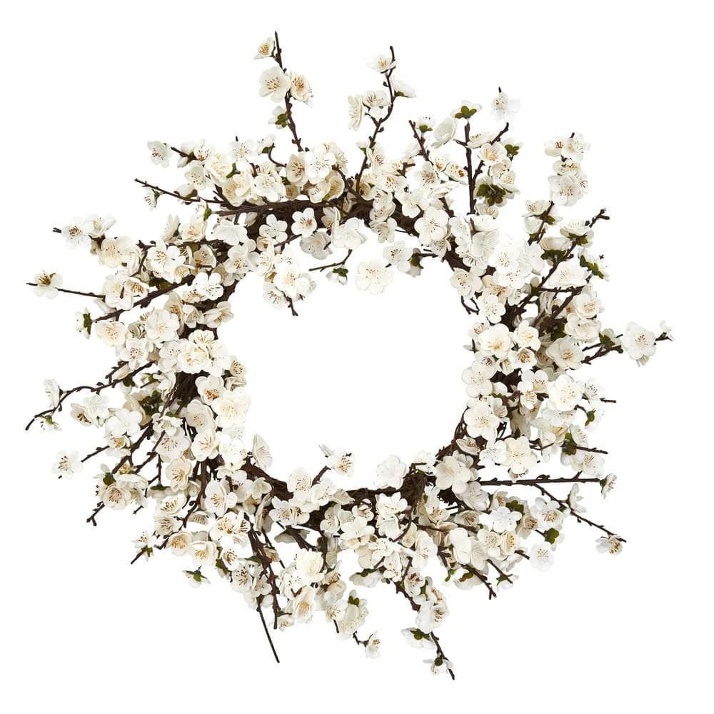 24 In. Artificial Plum Blossom Wreath 3 24 In. Artificial Plum Blossom Wreath
