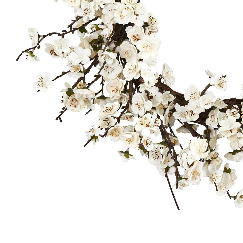 24 In. Artificial Plum Blossom Wreath 4 24 In. Artificial Plum Blossom Wreath - Image 2