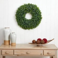 25 In. Indoor Eucalyptus Artificial Wreath -Artificial nearly natural decorative wreaths 4344 31 1000