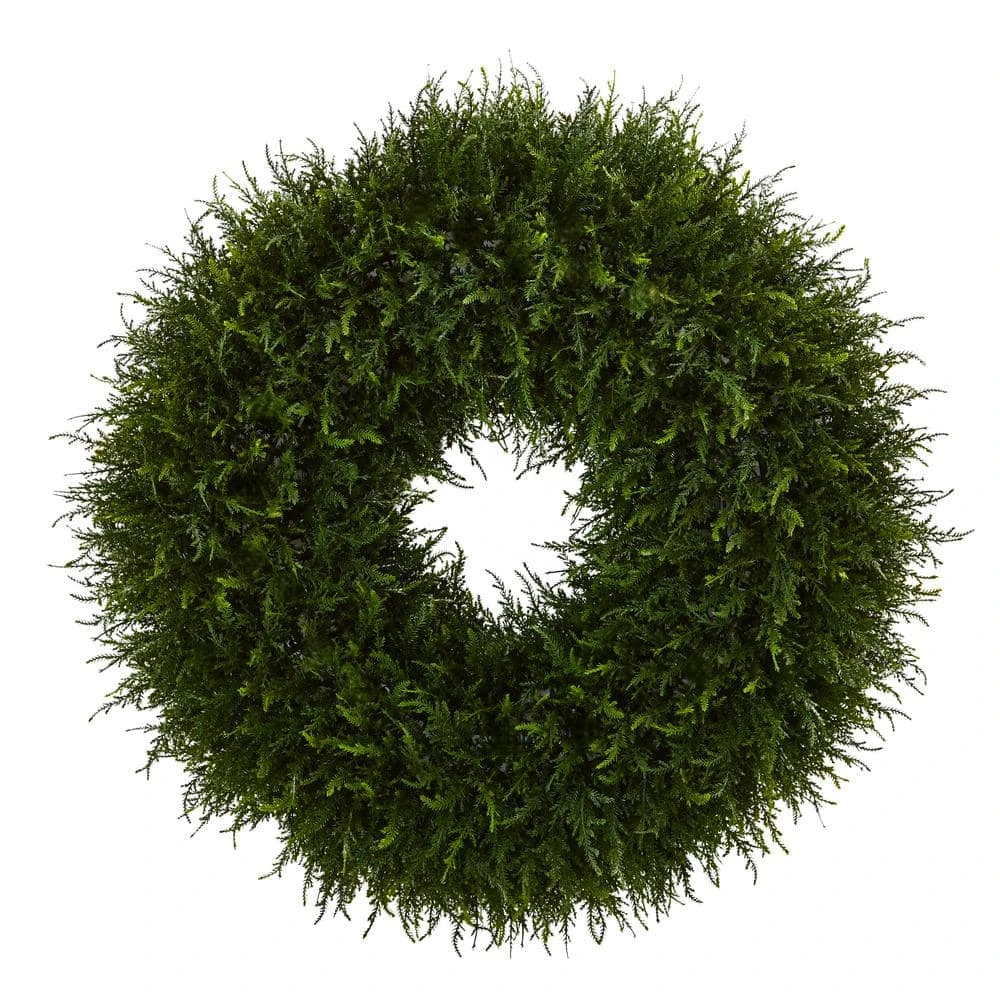 32 In. Indoor Giant Cedar Artificial Wreath 3 32 In. Indoor Giant Cedar Artificial Wreath