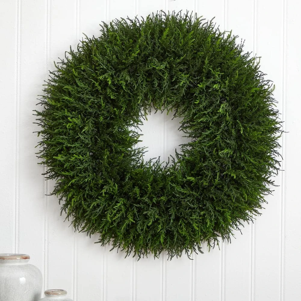 32 In. Indoor Giant Cedar Artificial Wreath 4 32 In. Indoor Giant Cedar Artificial Wreath - Image 2