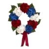 24 In. Red, White And Blue Americana Hydrangea Artificial Wreath 1 24 In. Red, White And Blue Americana Hydrangea Artificial Wreath -Artificial nearly natural decorative wreaths 4444 64 1000