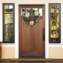 24 In. Indoor Artificial Hydrangea Berry Wreath 9 24 In. Indoor Artificial Hydrangea Berry Wreath -Artificial nearly natural decorative wreaths 4531 31 1000