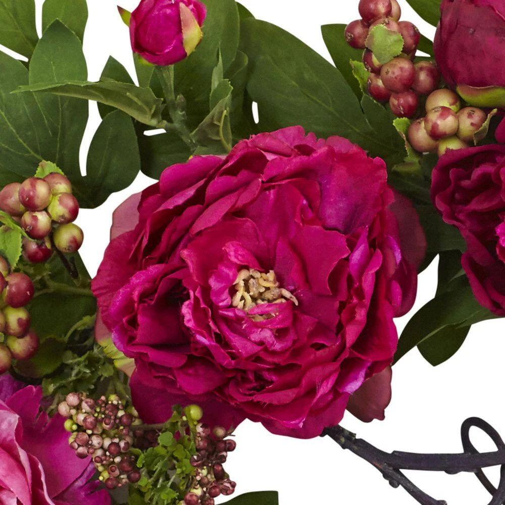 Peony And Berry 20 In. Artificial Wreath 5 Peony And Berry 20 In. Artificial Wreath - Image 3