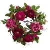 Peony And Berry 20 In. Artificial Wreath -Artificial nearly natural decorative wreaths 4538 64 1000