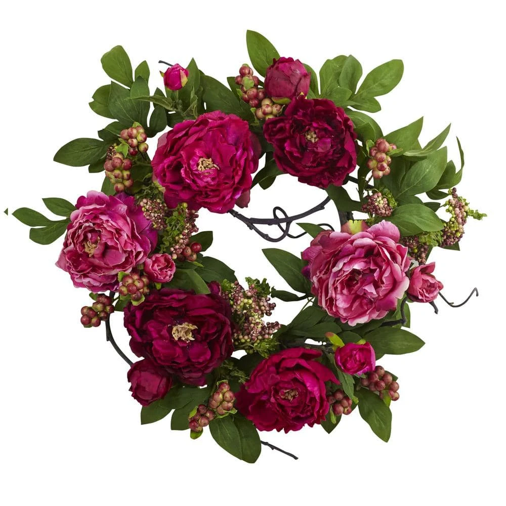 Peony And Berry 20 In. Artificial Wreath 3 Peony And Berry 20 In. Artificial Wreath