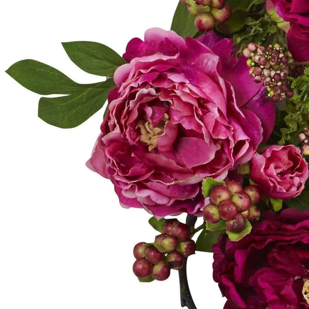 Peony And Berry 20 In. Artificial Wreath 4 Peony And Berry 20 In. Artificial Wreath - Image 2