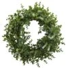 18 In. Artificial Eucalyptus Double Ring Wreath With Twig Base -Artificial nearly natural decorative wreaths 4541 64 1000