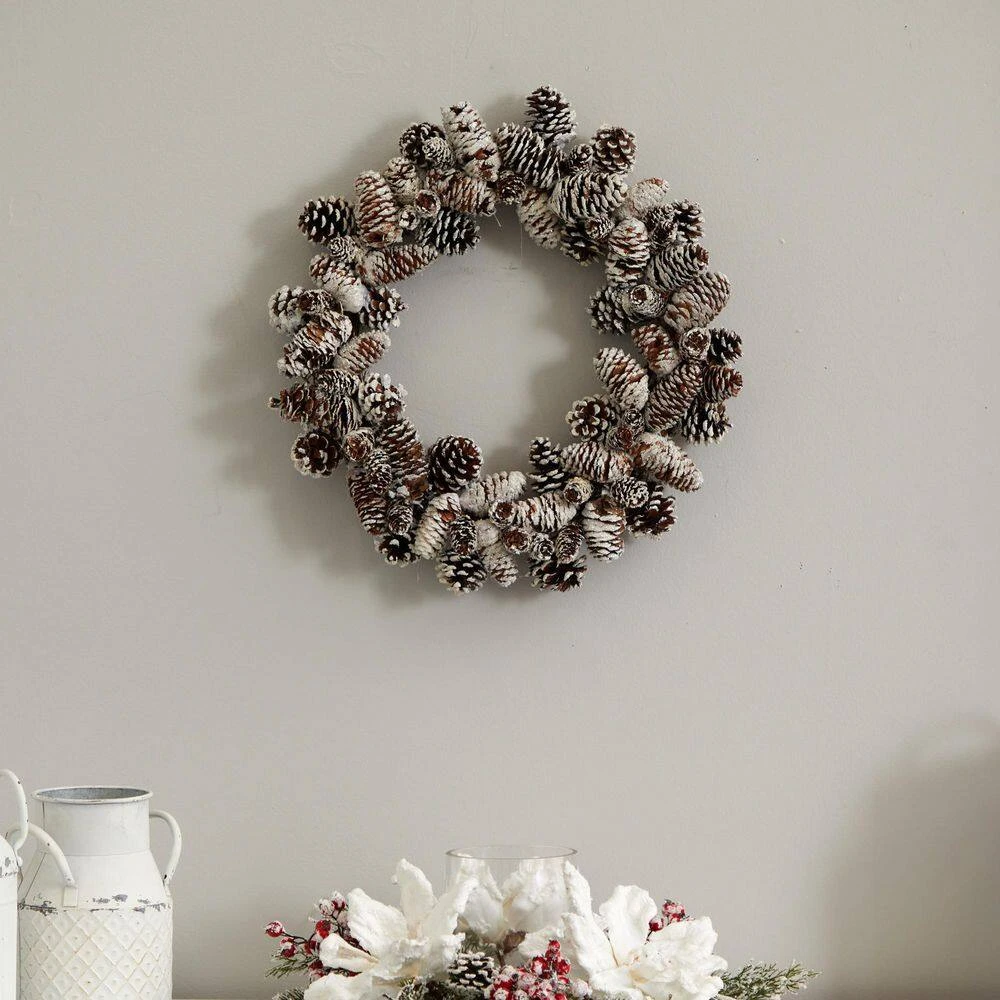 Snowy Artificial Pine Cone Wreath 6 Snowy Artificial Pine Cone Wreath - Image 4