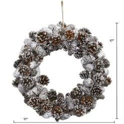 Snowy Artificial Pine Cone Wreath 9 Snowy Artificial Pine Cone Wreath -Artificial nearly natural decorative wreaths 4553 4f 1000